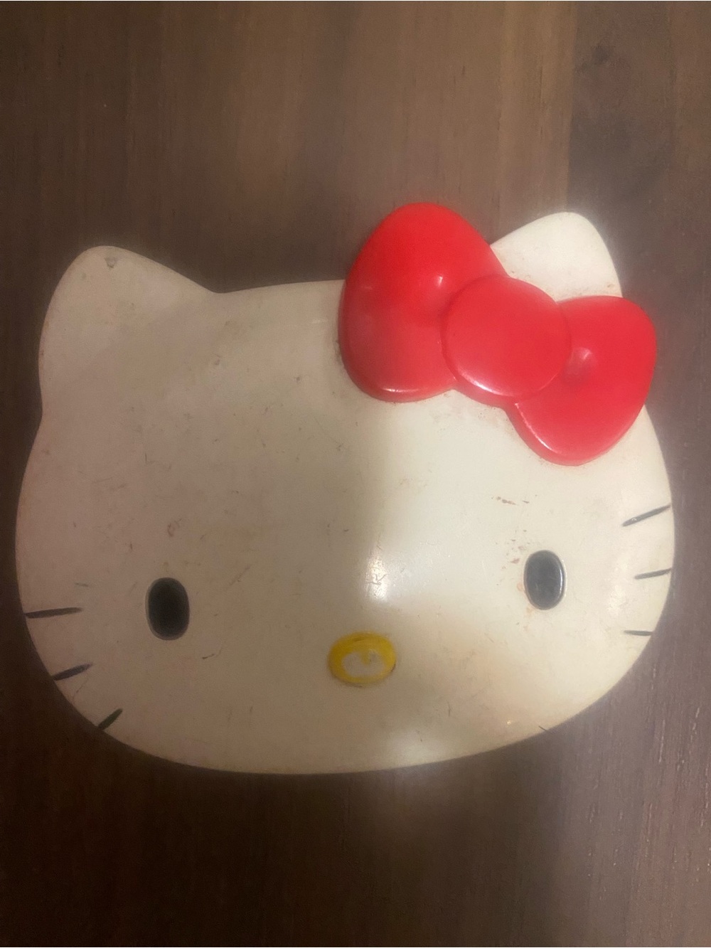 Vintage Hello Kitty White Face Accessory with Red Bow